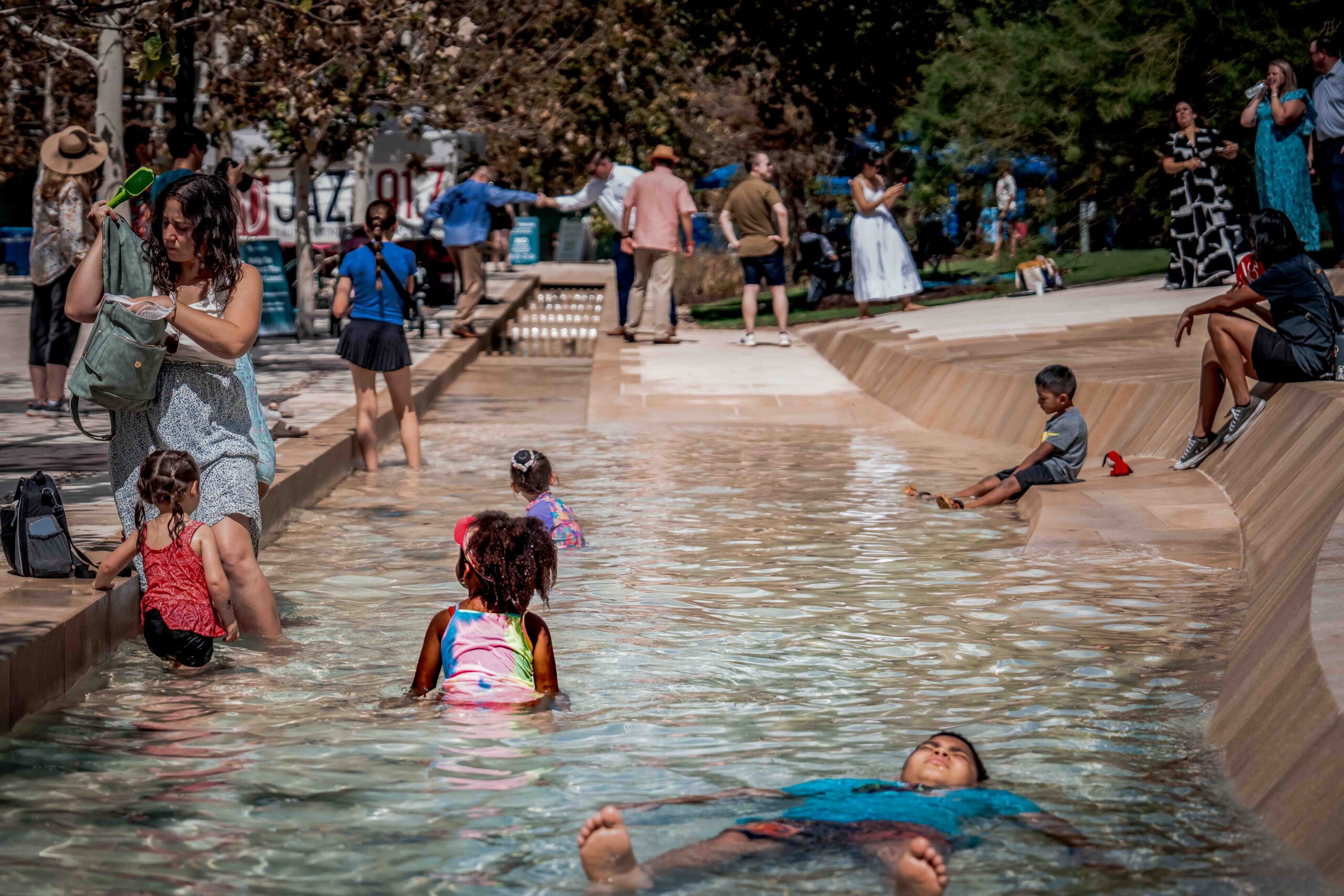 Children playing at Civic Park opening event