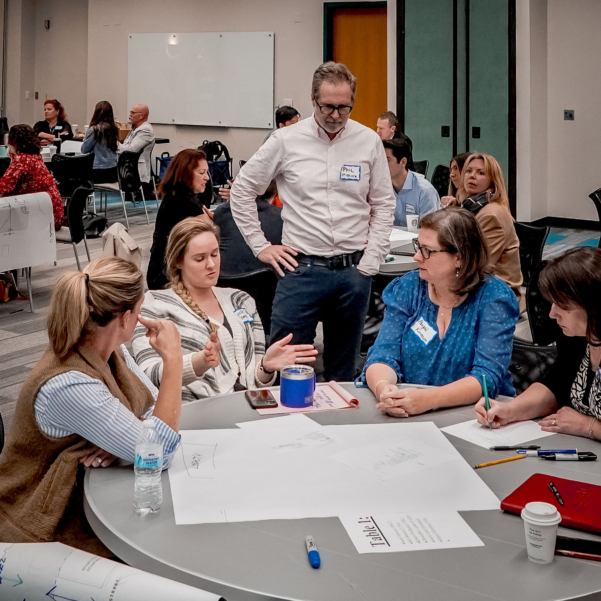 Team discussion during a workshop session